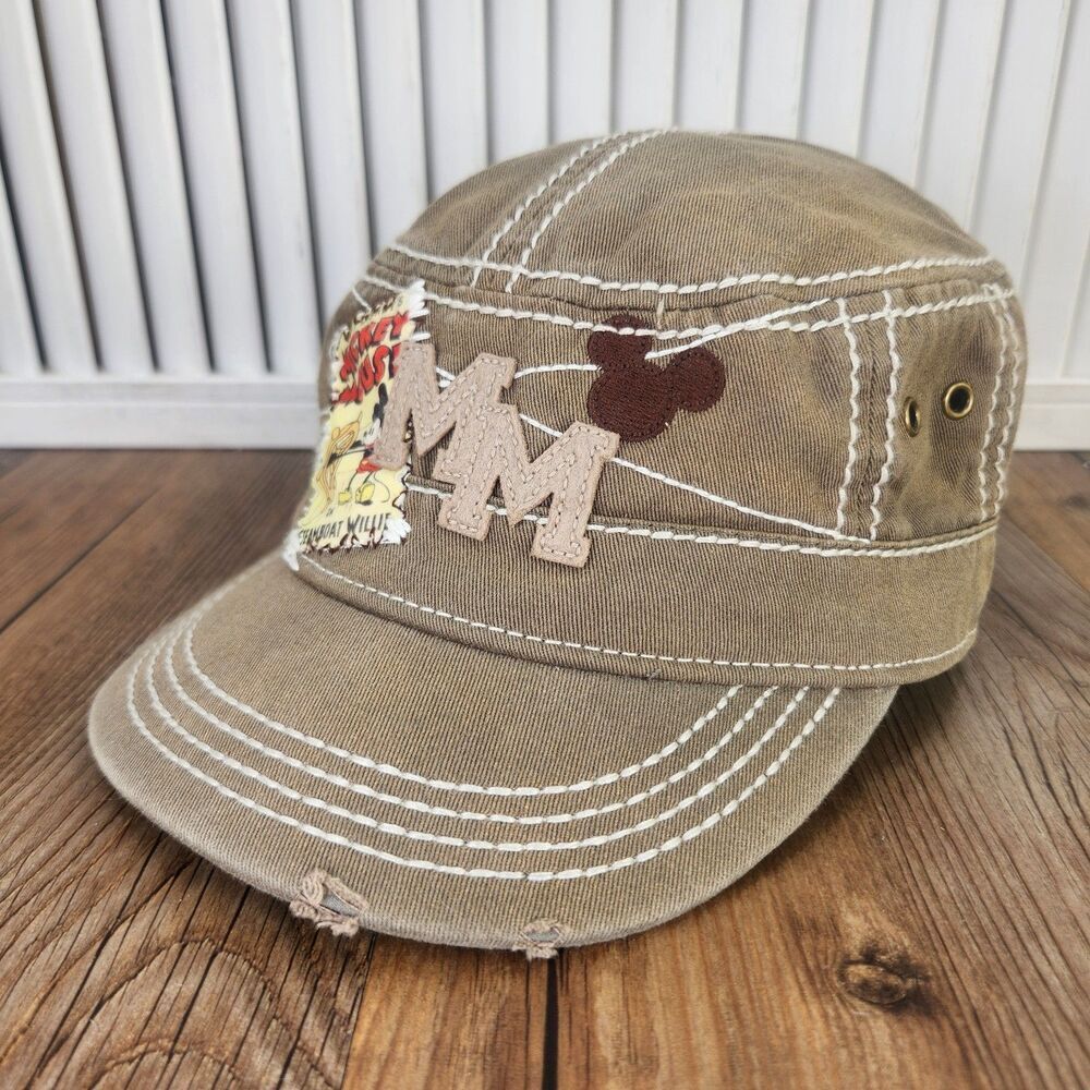 Disney Parks Mickey Mouse Steamboat Willie Distressed Cadet Hat Cap Strapback